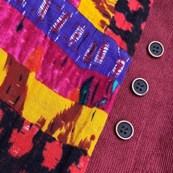 Abstract Multicolor Colorblock Top Blouse Top Long Sleeve Size Med Gracila Tunic - Picture 10 of 10